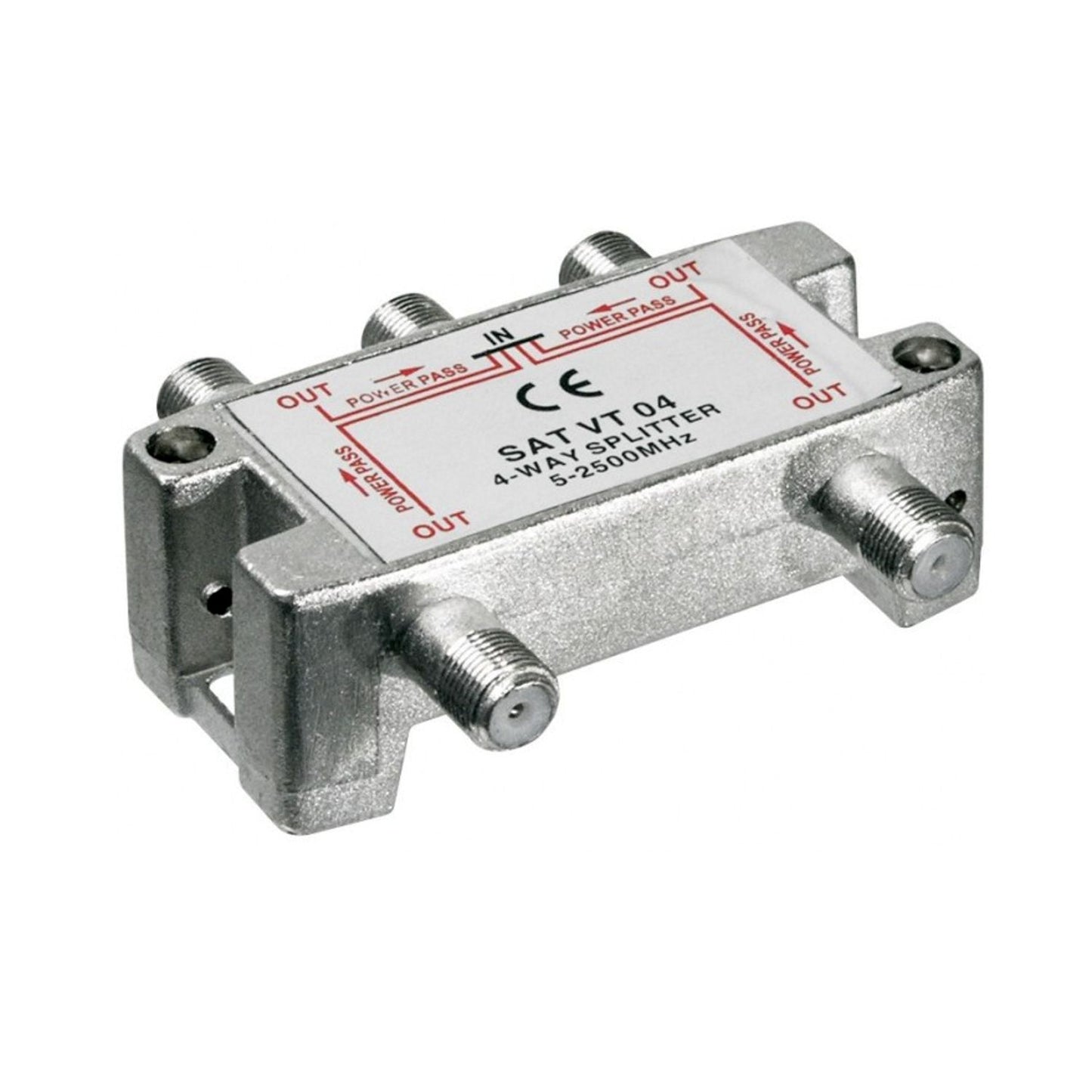 4fach SAT - Verteiler (Splitter), für F-Steck