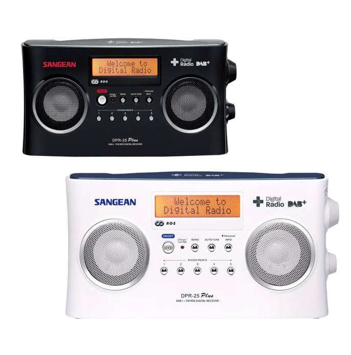 Sangean DPR-25+ DAB+ und UKW Stereo Radio mit RDS, 2 Farben