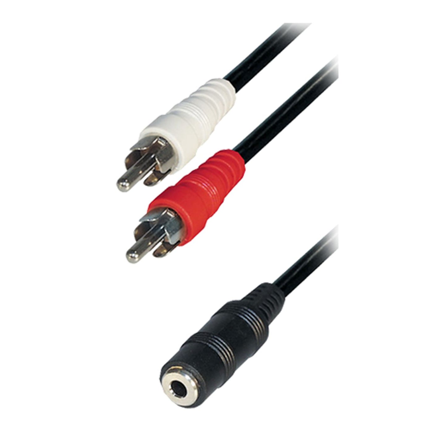 Adapterkabel 3,5mm Klinkenkupplung auf 2x Cinchstecker, 0,2m