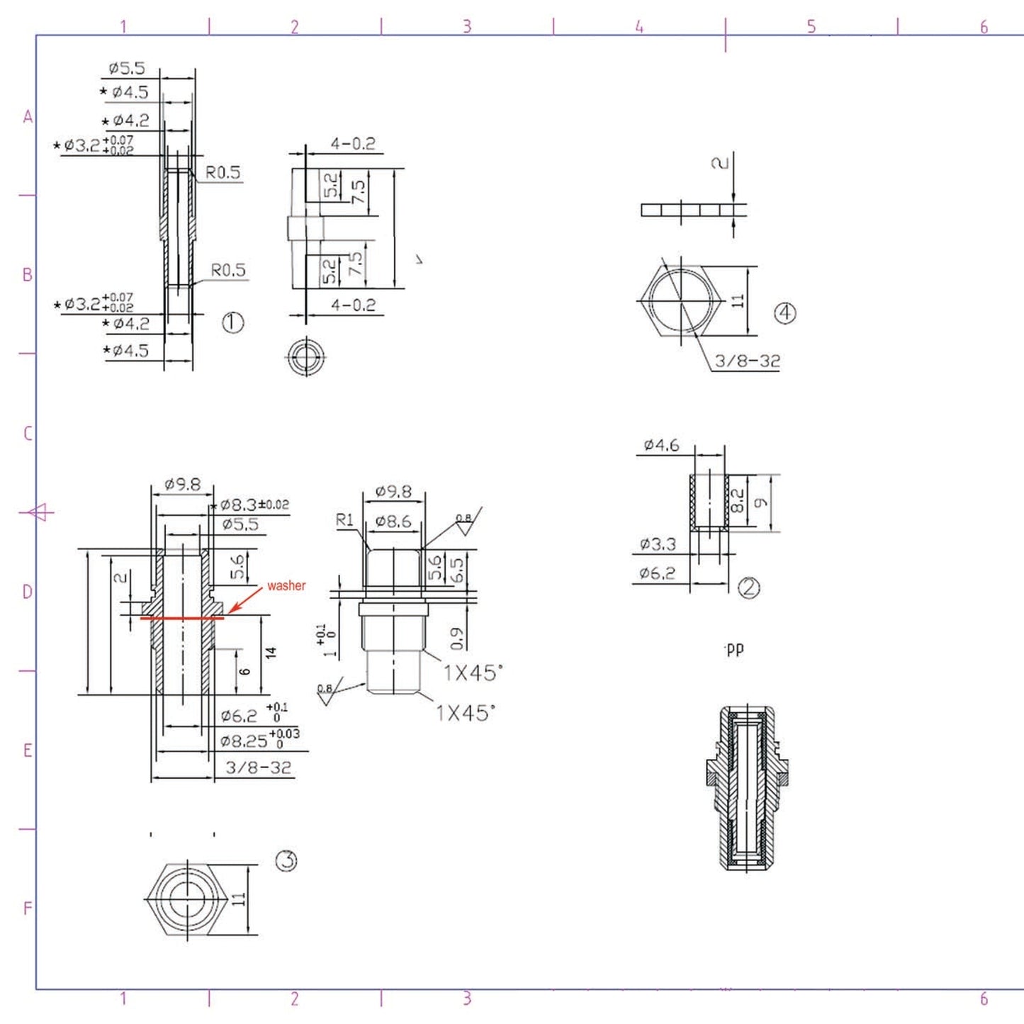 Lyndahl LKPA015K Cinch Einbaubuchse f. Frontplattenmontage, vergoldet