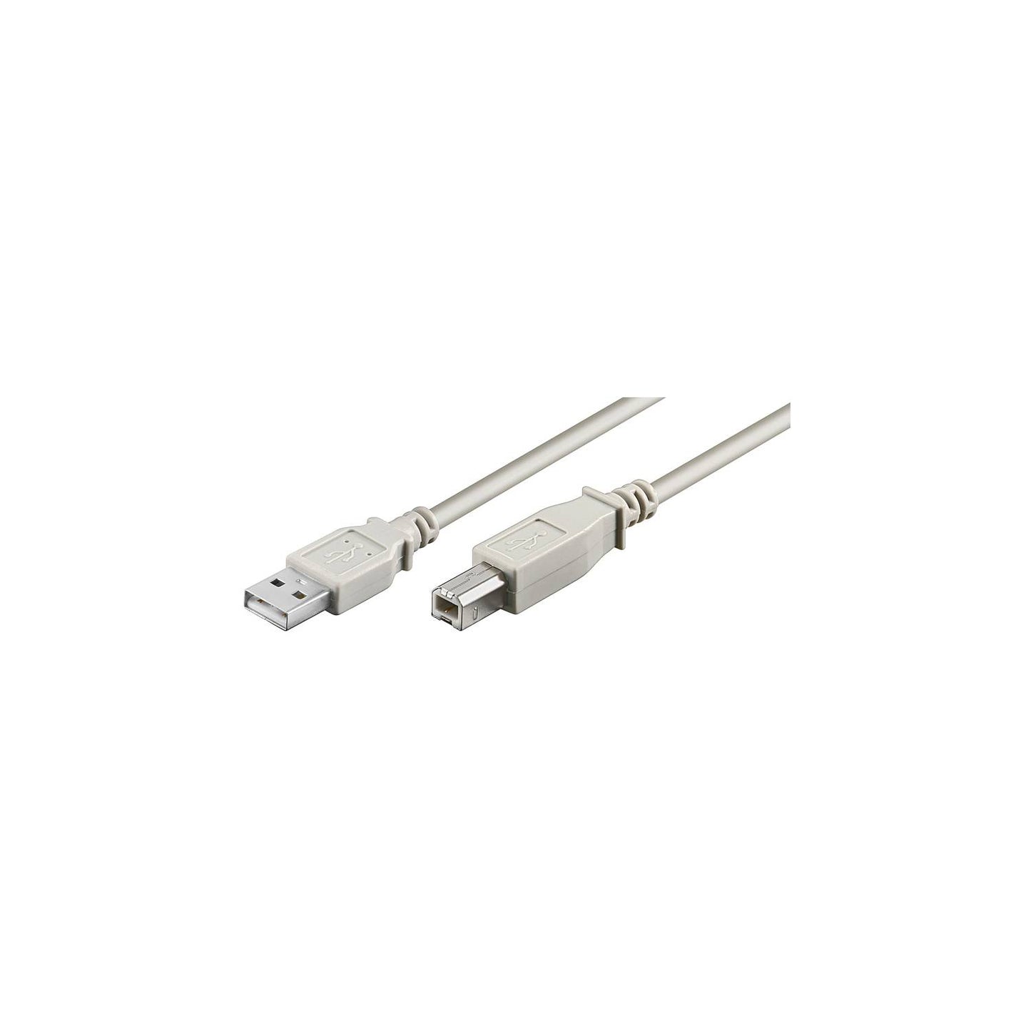 Anschlusskabel USB 2.0 A Stecker - B Stecker, beige, versch. Längen