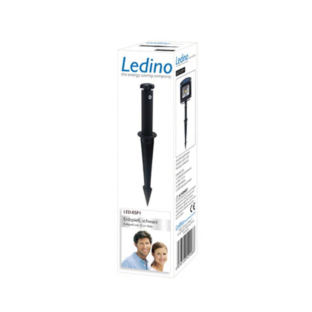 Ledino Erdspieß Set für einen LED-Strahler in Schwarz, 10 cm Höhe