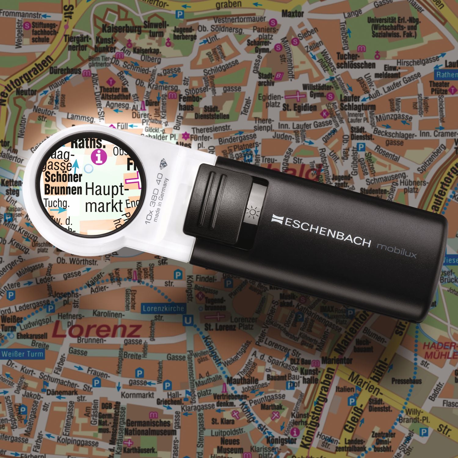 Eschenbach mobilux LED Reading Magnifier, Round Handheld Magnifier with Light in Various Versions