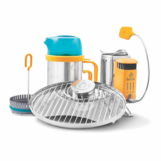 BioLite CampStove 2+ Bundle mit PortableGrill, KettlePot, CoffeePress, FlexLight
