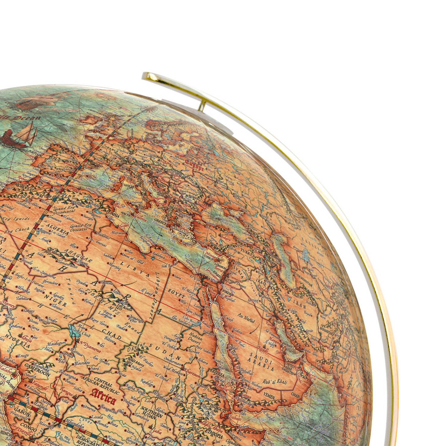 Columbus Imperial Desk Globe, 400 mm, Illuminated Globe, with Historical Map