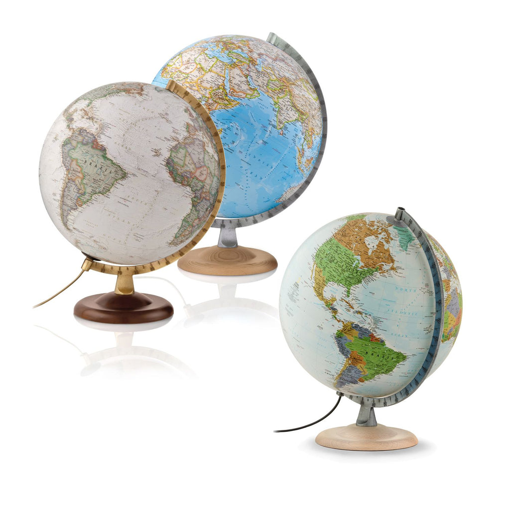 National Geographic Leuchtglobus 30 cm in Silver oder Gold