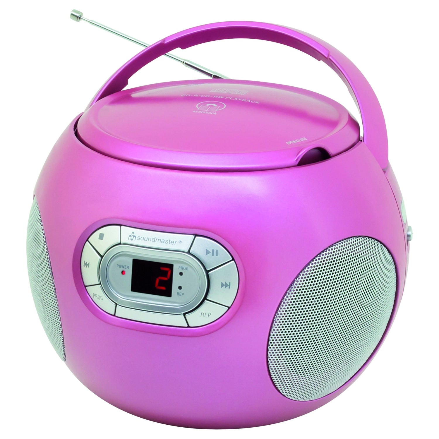 B-STOCK - Soundmaster SCD2120PI CD Boombox, FM/MW, audiobook function, AUX-In, pink