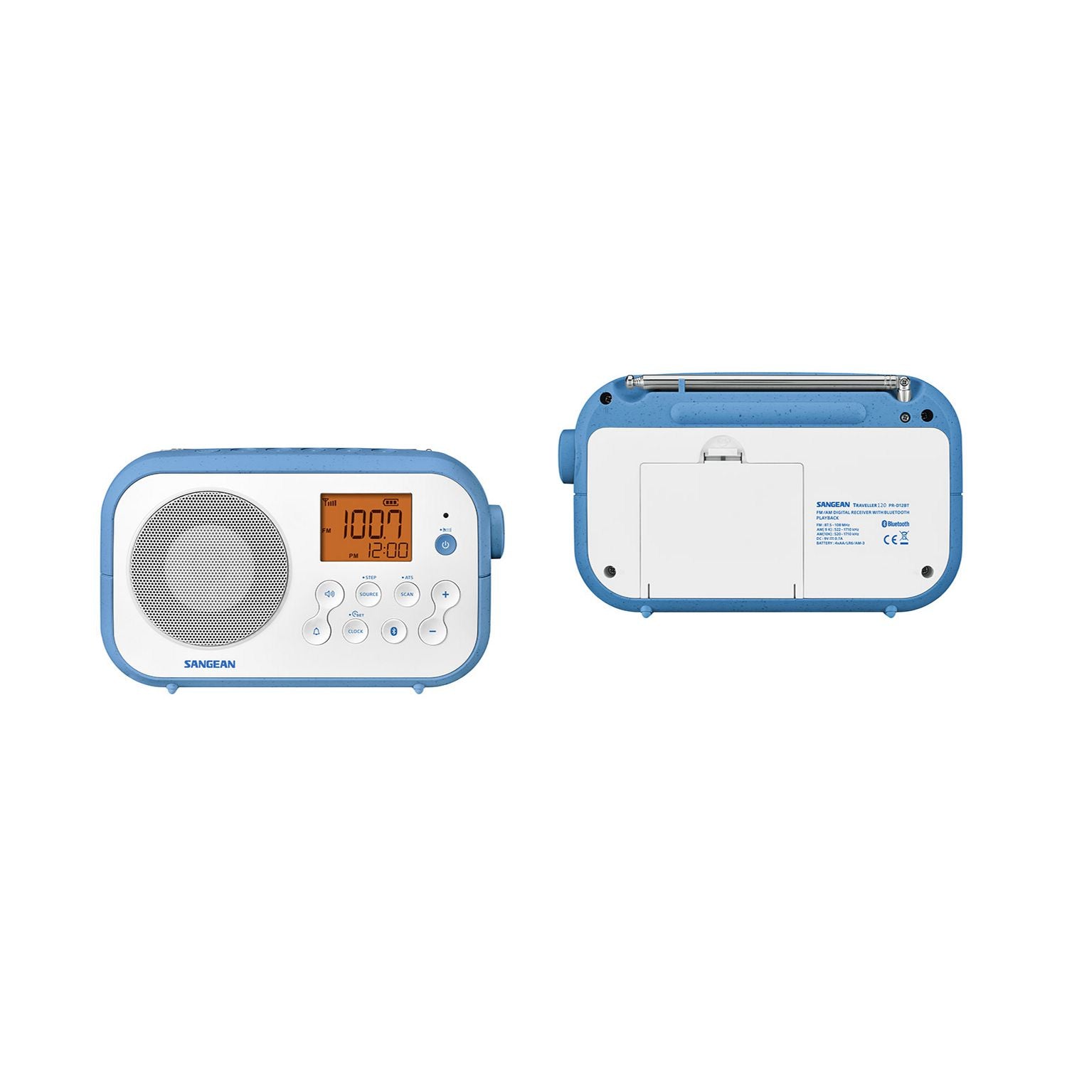 Sangean PR-D12BT Traveller 120 FM Radio with Bluetooth, Portable, Various Versions