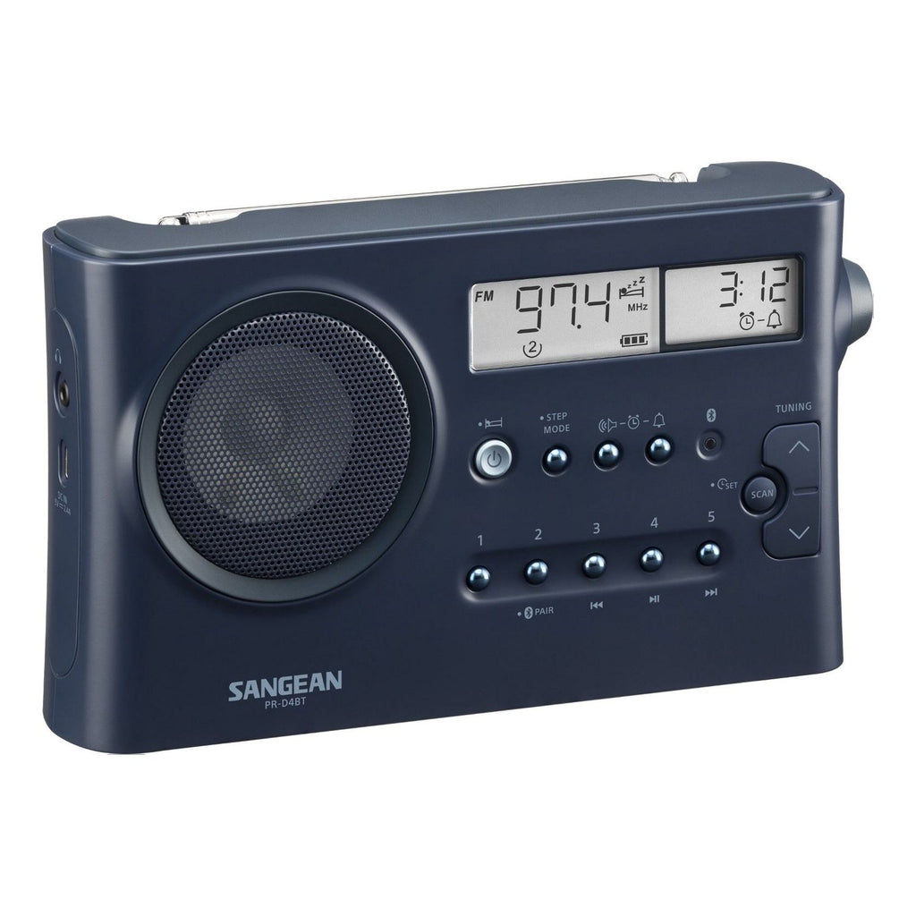 Sangean PR-D4BT Portable MW/FM Radio with Bluetooth, Various Colours