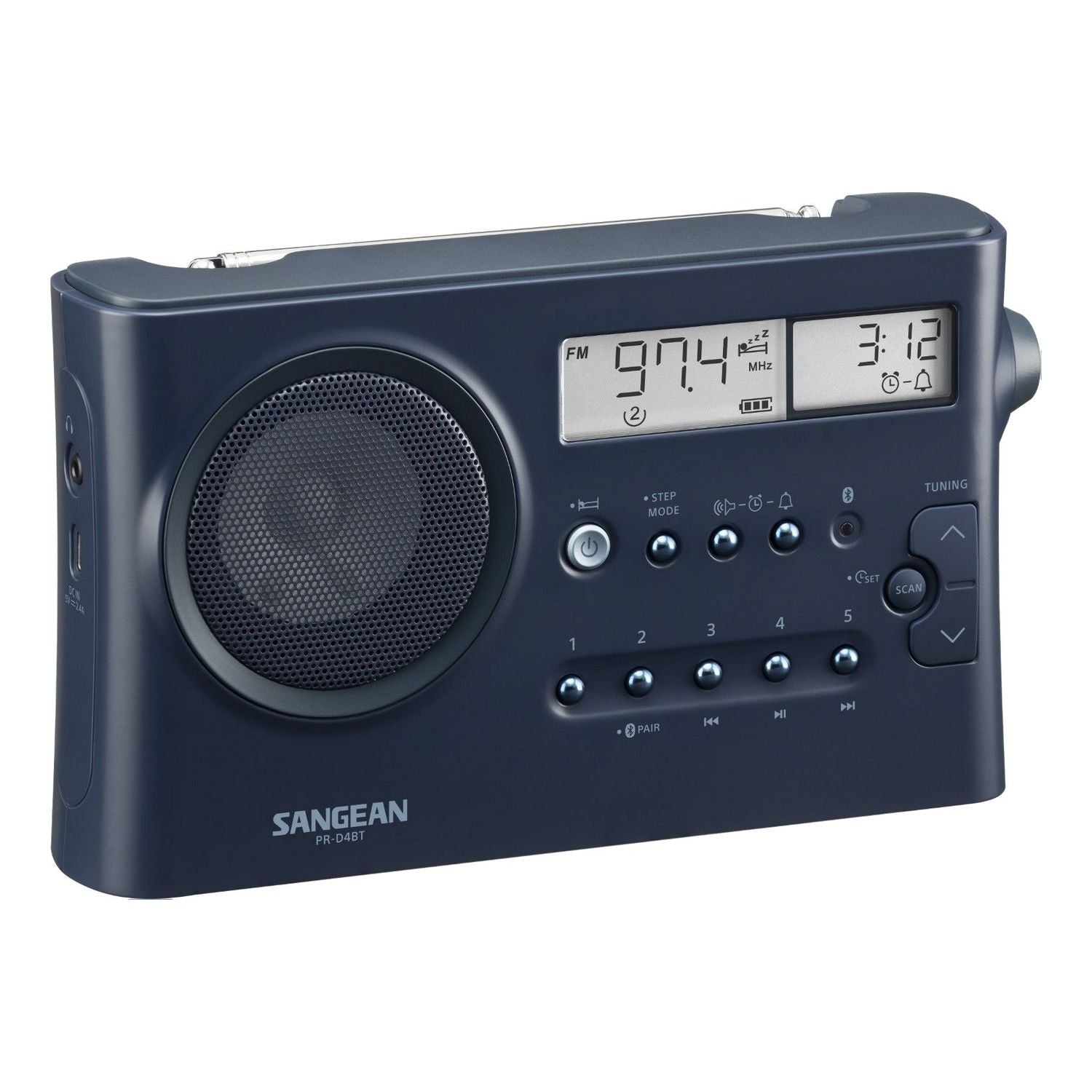 Sangean PR-D4BT Portable MW/FM Radio with Bluetooth, Various Colours