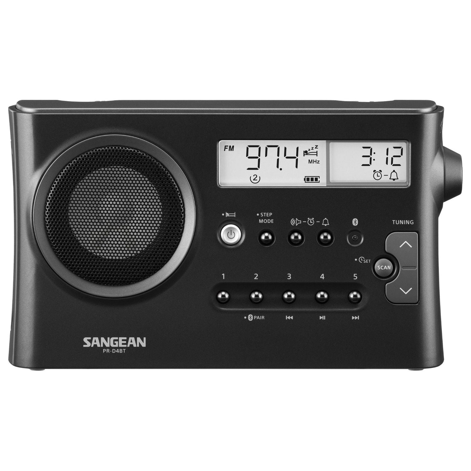 Sangean PR-D4BT Portable MW/FM Radio with Bluetooth, Various Colours