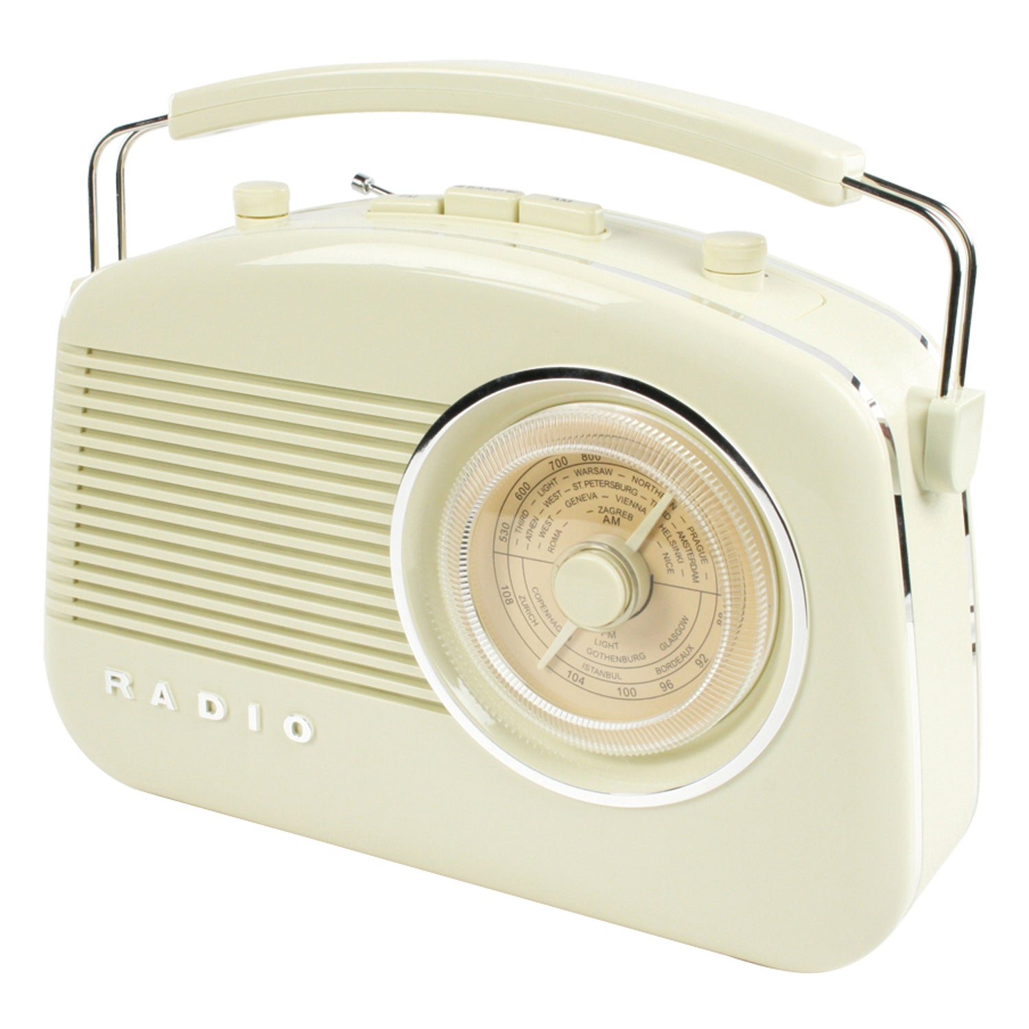 B-STOCK - Retro Design AM/FM Radio, Ivory