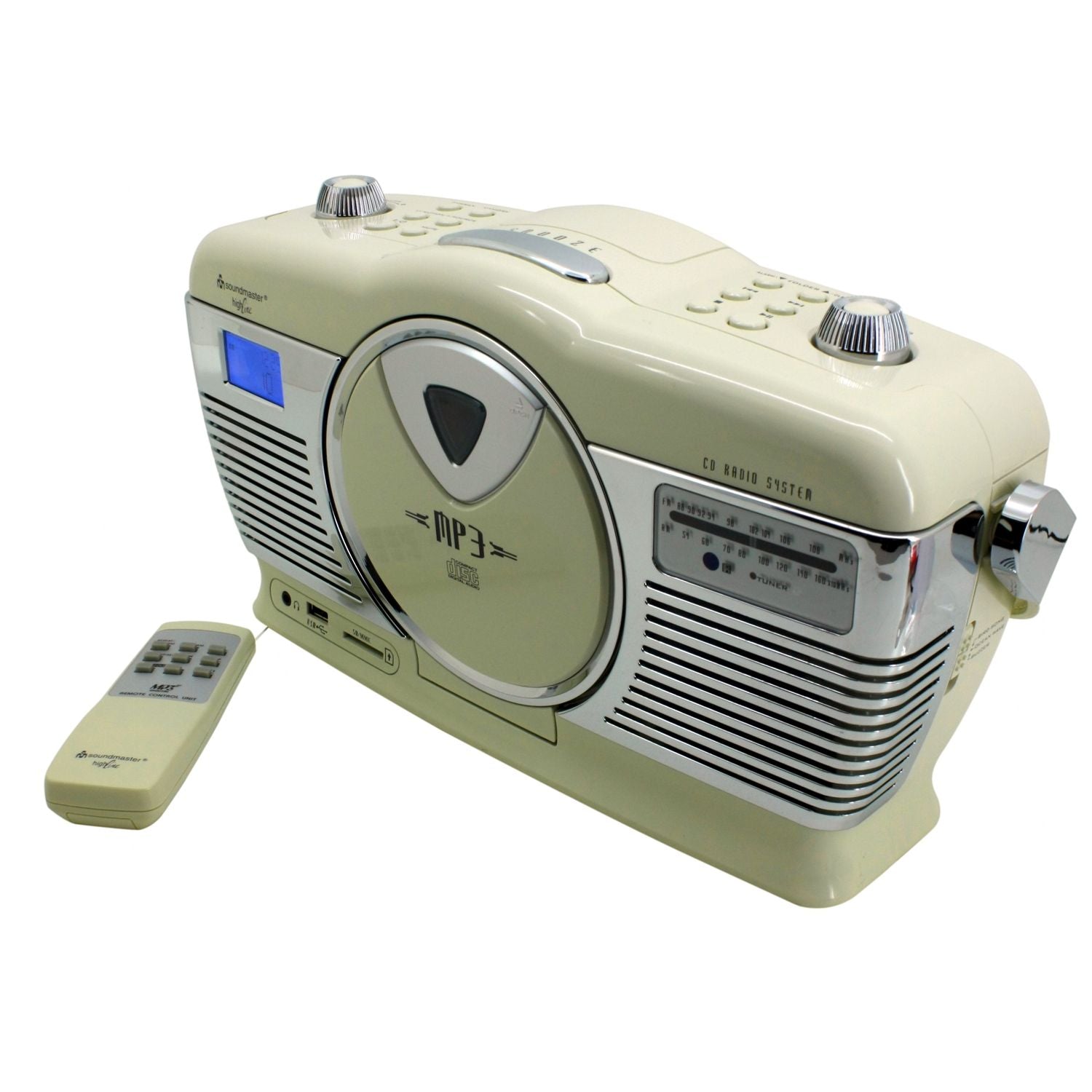B-STOCK - Soundmaster RCD1350BE Retro CD/MP3/USB Radio in beige