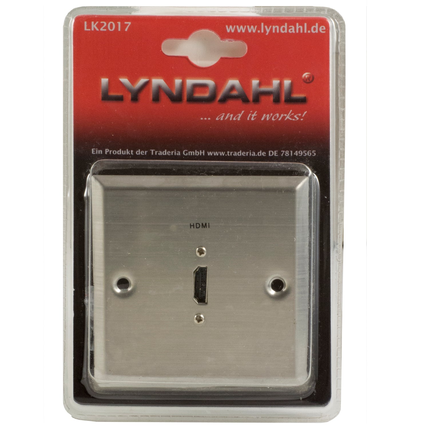 Lyndahl LK2017 HDMI Wandeinbaudose aus Edelstahl