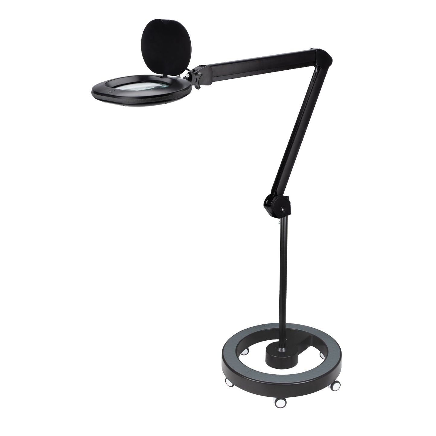 Lumeno 861XGR Lupenleuchte/Arbeitsplatzlampe 60 LEDs ovale Linse Gummiring grau