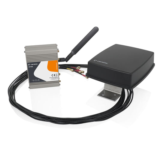 Caratec Electronics CET305R 5G LTE Caravaning-Routerset, schwarze flache Antenne