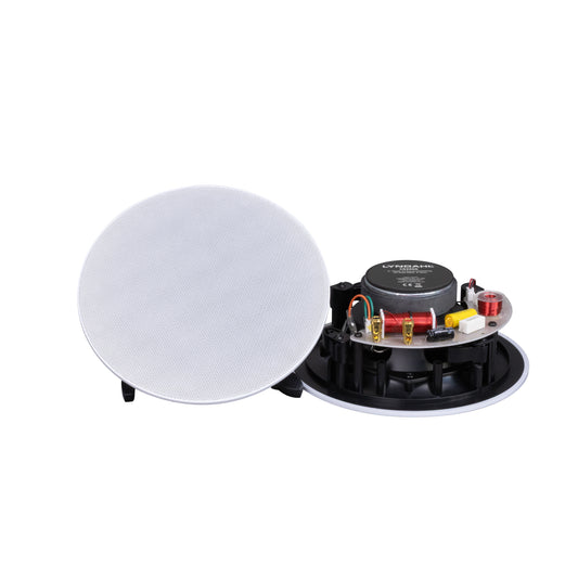 Lyndahl CS200S, 2-Wege-Einbaulautsprecher Decke, 5,25", 100 W, 8 Ohm, schwenkbarer Hochtöner, weiß, 2er-Set