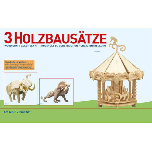 Pebaro Holzbausatz Zirkus Set 870, Holzkonstruktion, Sperrholz