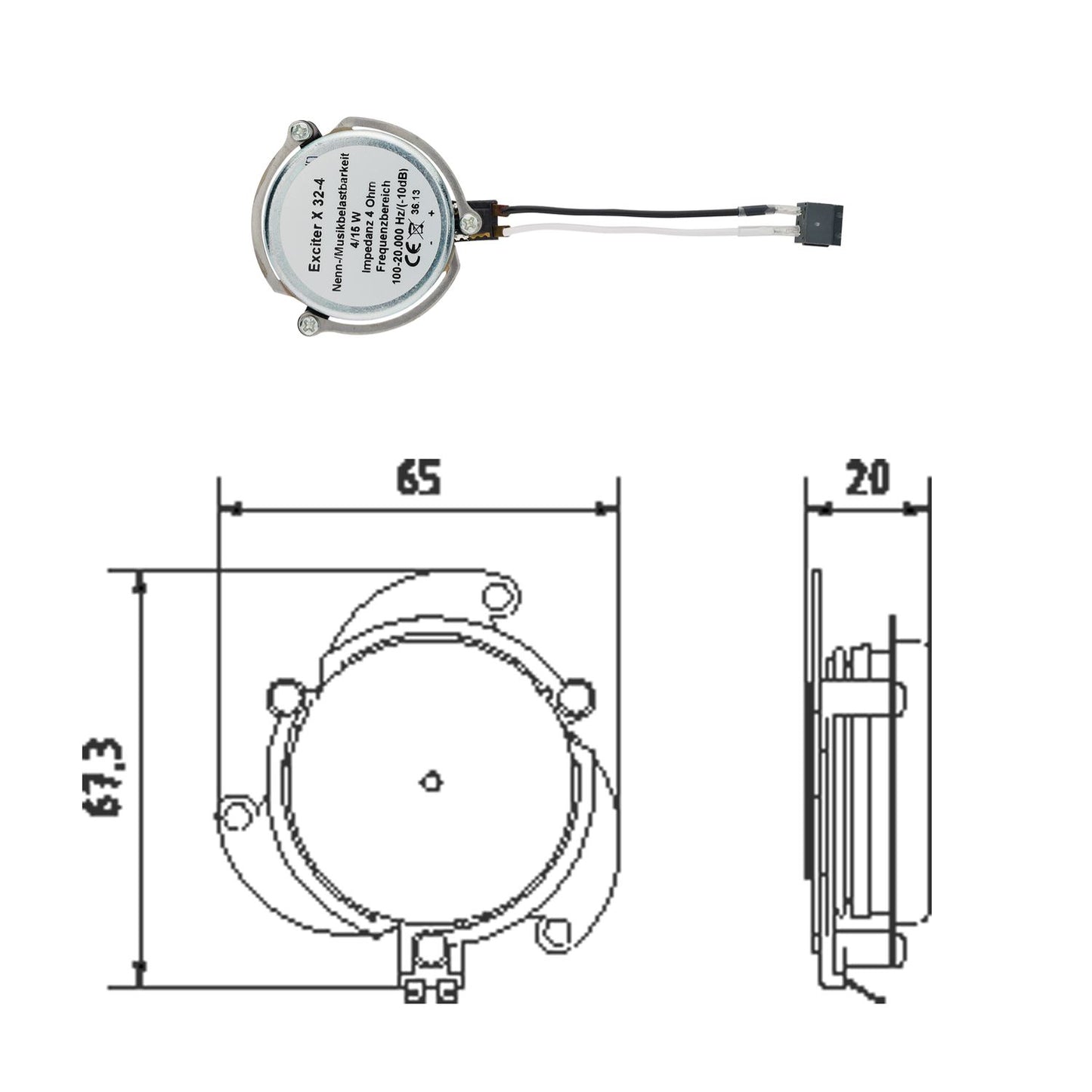 WHD Exciter X 32, Körperschallwandler, 4 Ohm oder 8 Ohm