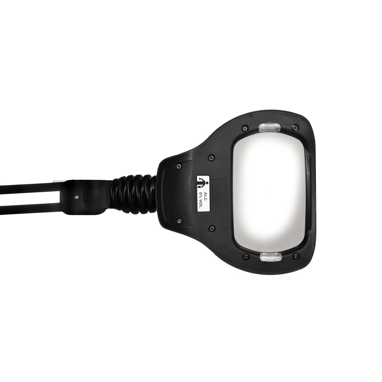 VisionLUXO Wave LED ESD Lupenleuchte mit rechteckiger Glaslinse, schwarz