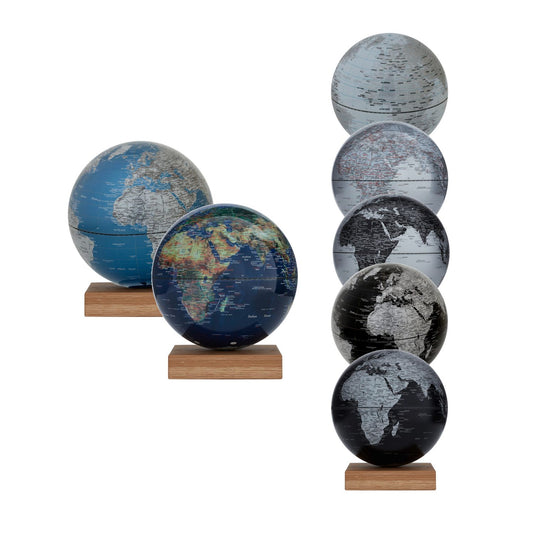 EMFORM Platon Globus magnetisch mit Eichenholz-Sockel in verschiedenen Farben