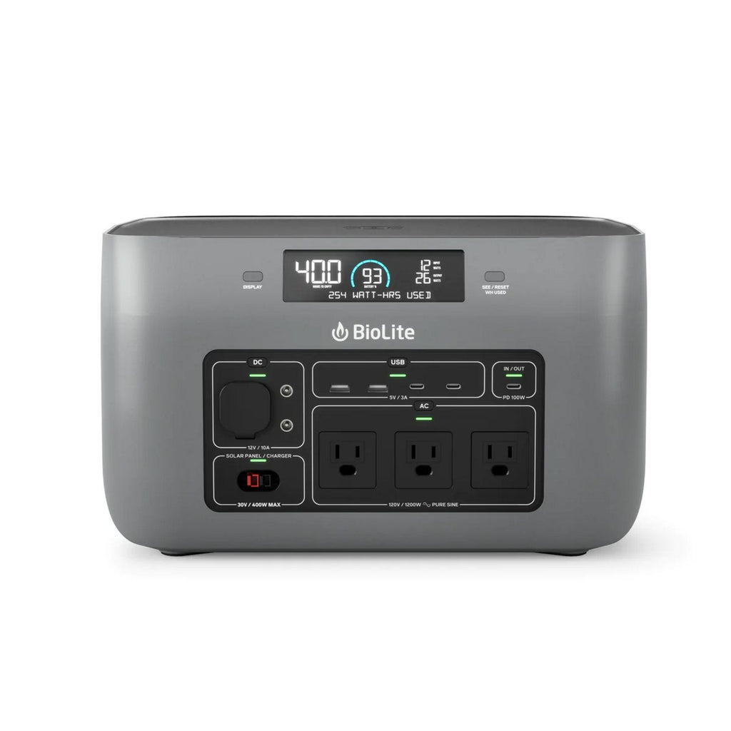 BioLite BaseCharge Power Station Solar Generator with Li-Ion Battery 600 or 1500
