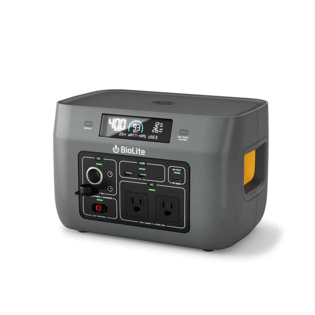 BioLite BaseCharge Power Station Solar Generator with Li-Ion Battery 600 or 1500