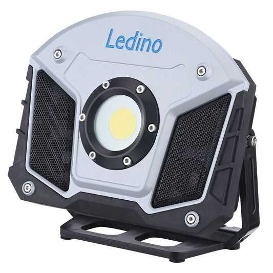 Ledino LED-Akkustrahler Horn 15W mit Bluetooth-Lautsprechern, Powerbankfunktion