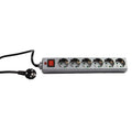 REV Ritter 6-Way Power Strip, with Child Protection, 1.4m, Silver, with/without Surge Protection