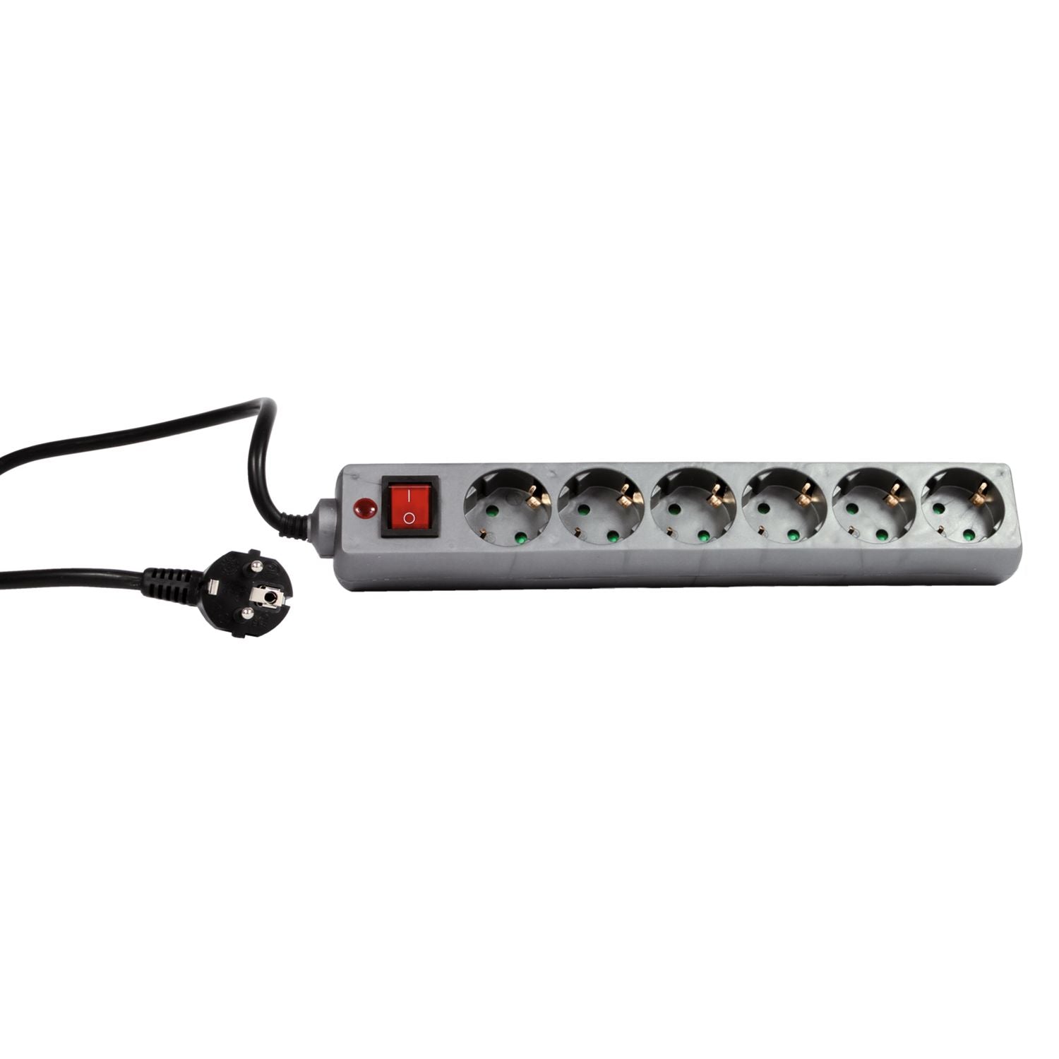 REV Ritter 6-Way Power Strip, with Child Protection, 1.4m, Silver, with/without Surge Protection