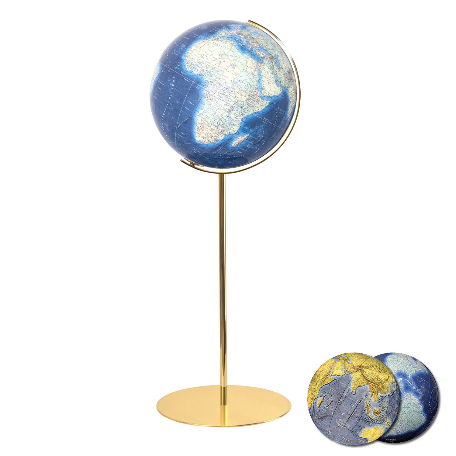 Columbus Duo Azzurro Floor Globe, D 400 mm, Illuminated Globe, acrylic glass, various versions