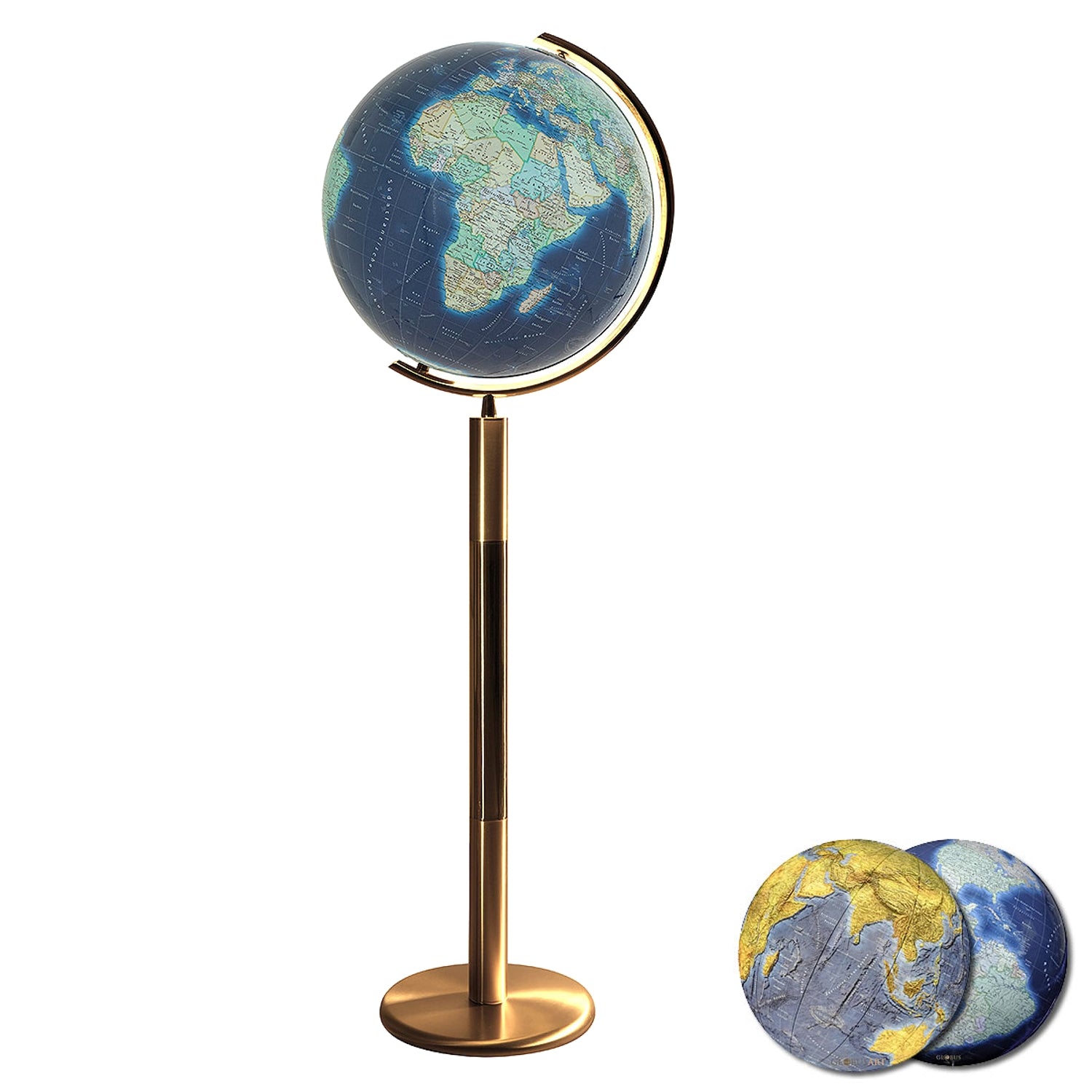 Columbus Duo Azzurro Floor Globe, D 400 mm, crystal glass, OID, various versions