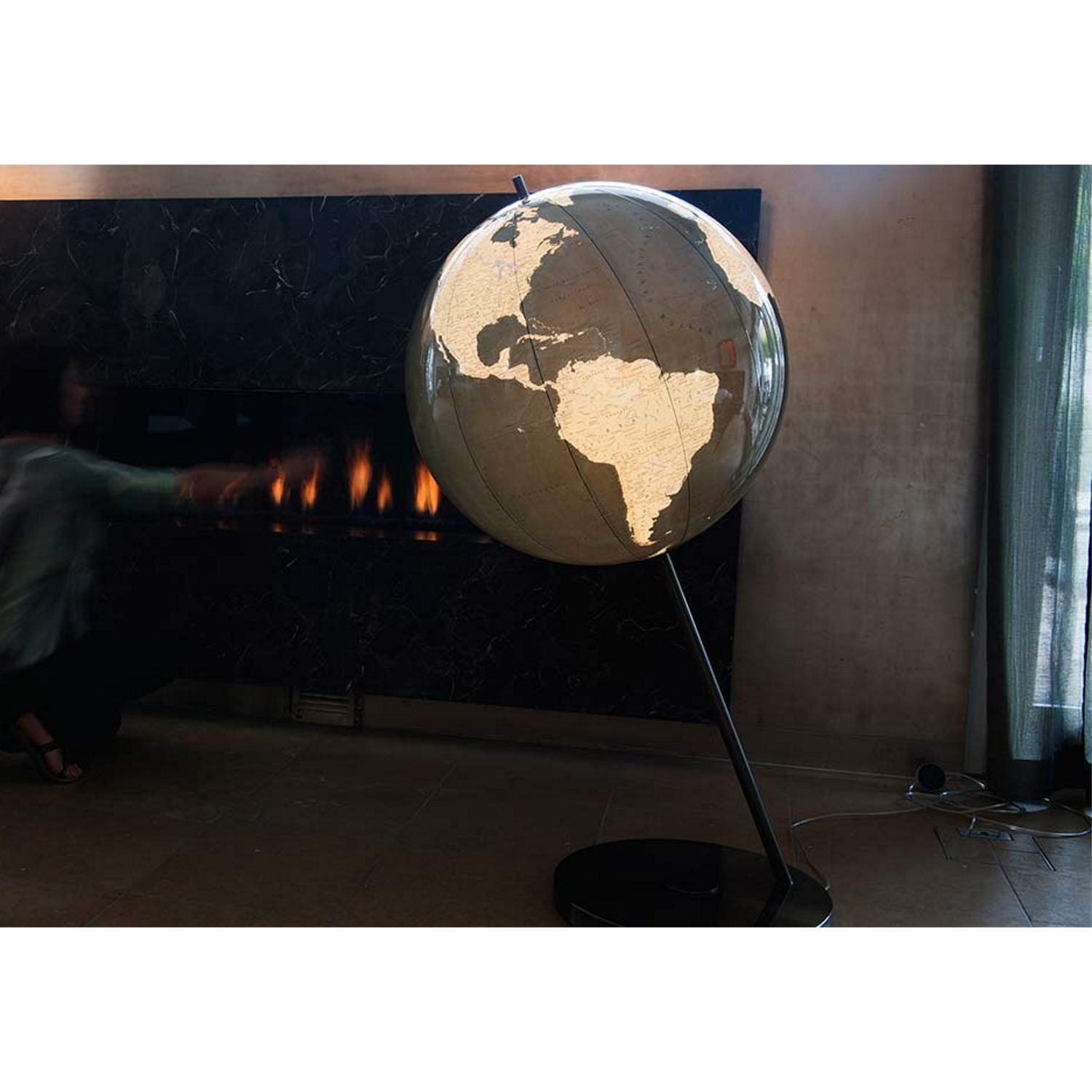 Columbus BLACK SERIES Floor Globe Radiant D 60 cm Acrylic Glass and Stainless Steel