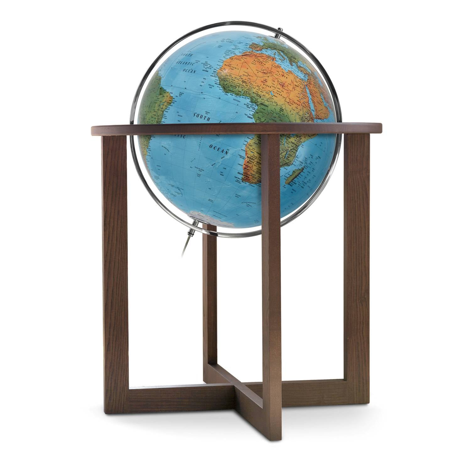 Rathgloben Floor-Standing Illuminated Globe, Hand-Laminated, 50 cm D, 103 cm H, Various Variants