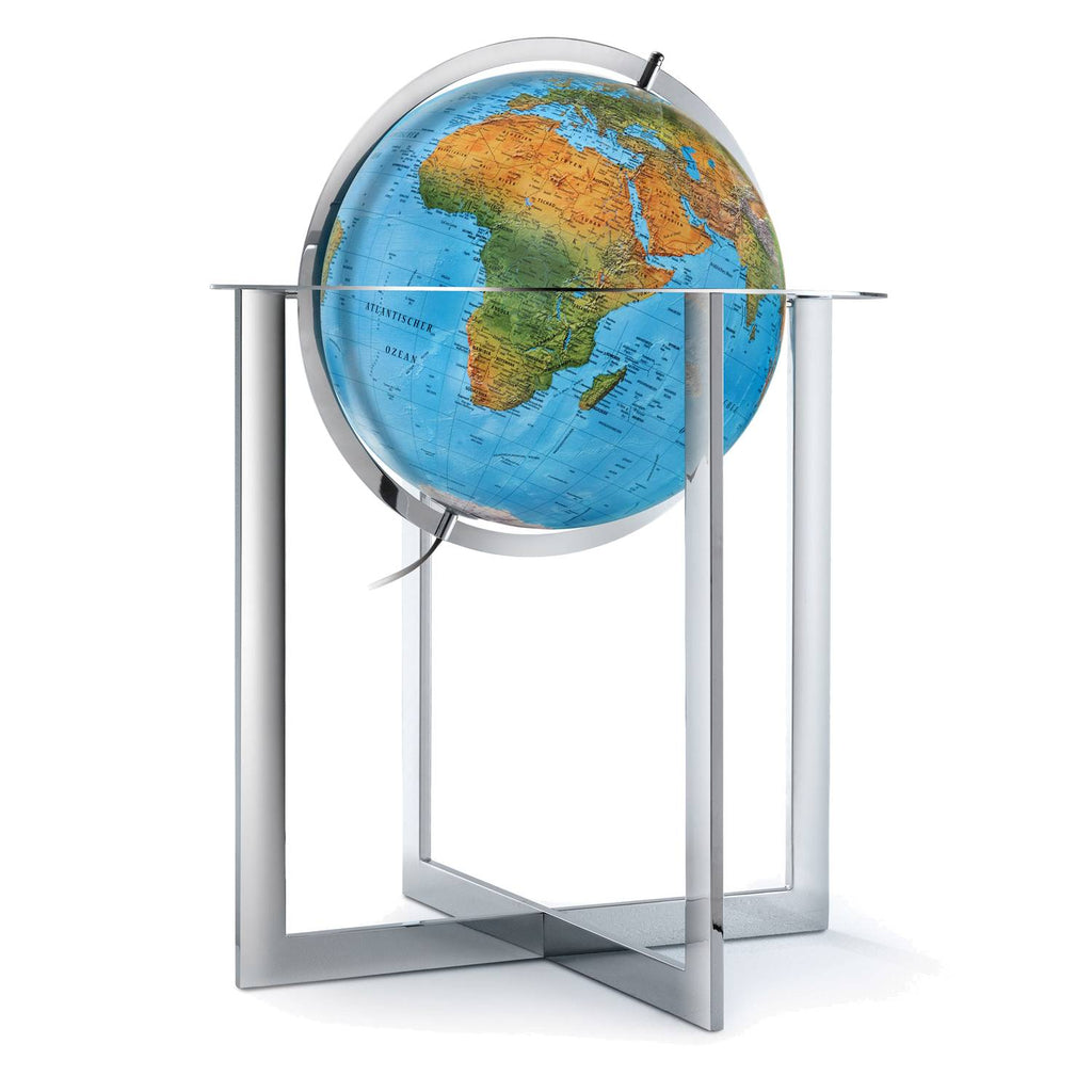 Rathgloben Floor-Standing Illuminated Globe, Hand-Laminated, 50 cm D, 103 cm H, Various Variants