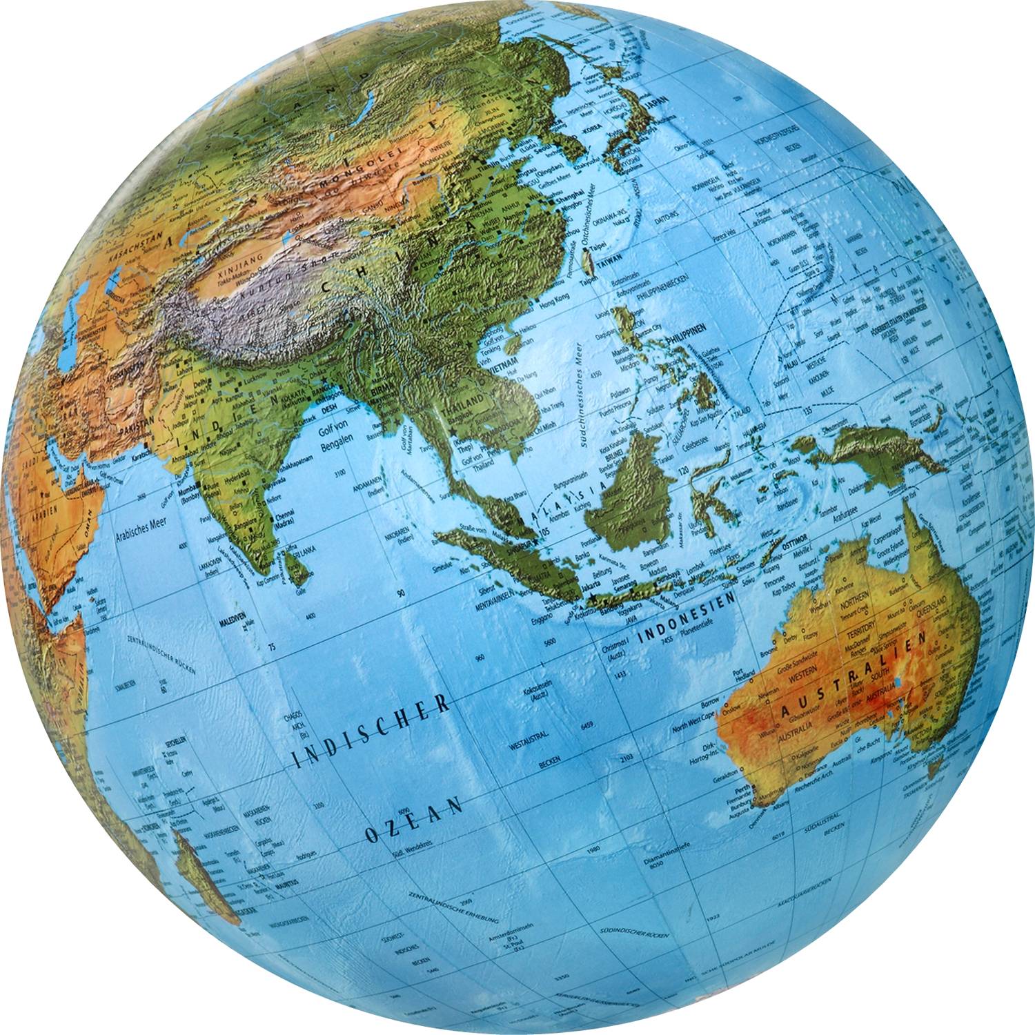 Rathgloben Floor-Standing Illuminated Globe, Hand-Laminated, 50 cm D, 103 cm H, Various Variants