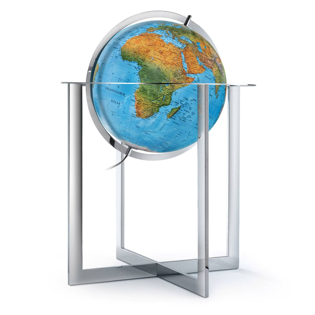 Rathgloben Floor-Standing Illuminated Globe, Hand-Laminated, 50 cm D, 103 cm H, Various Variants