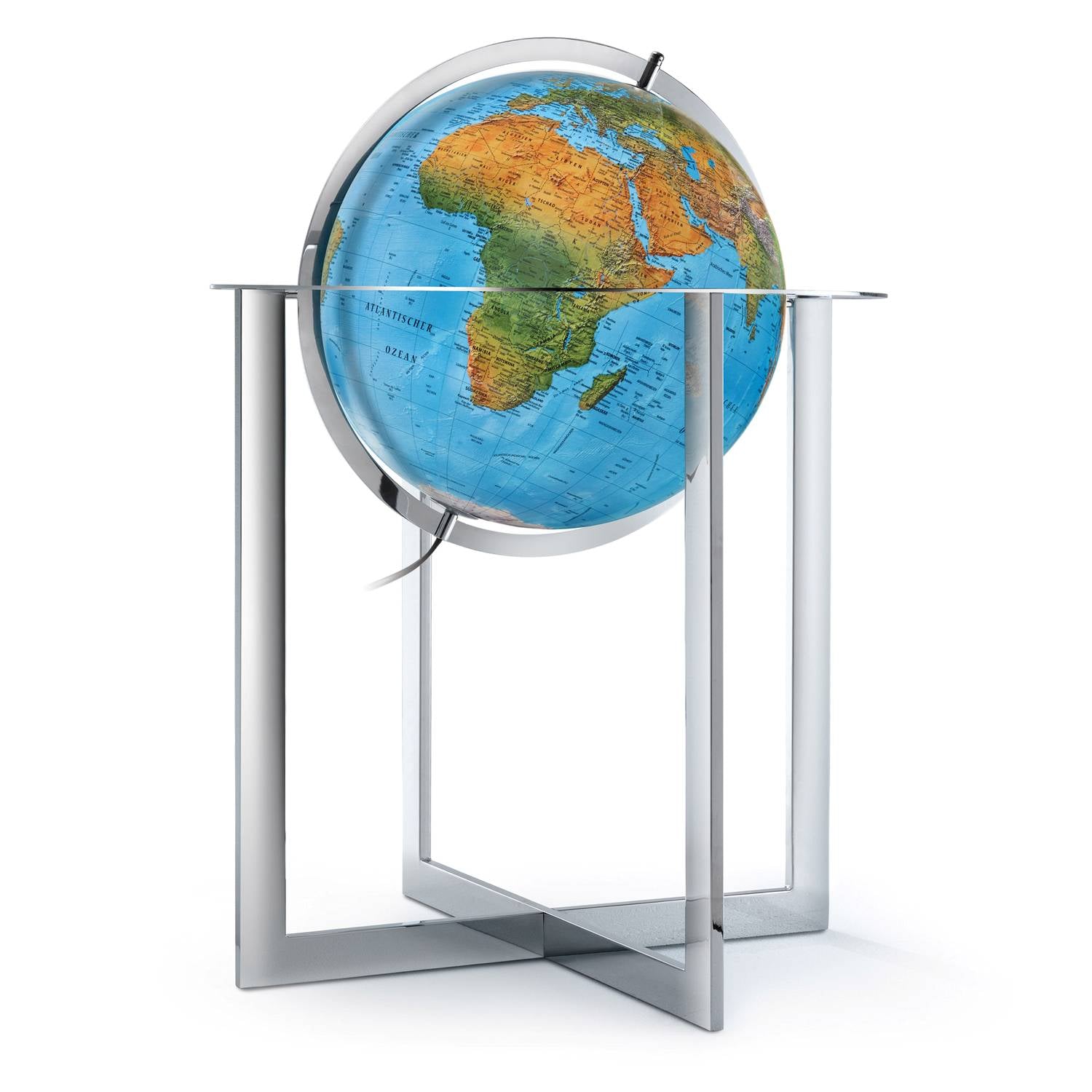 Rathgloben Floor-Standing Illuminated Globe, Hand-Laminated, 50 cm D, 103 cm H, Various Variants