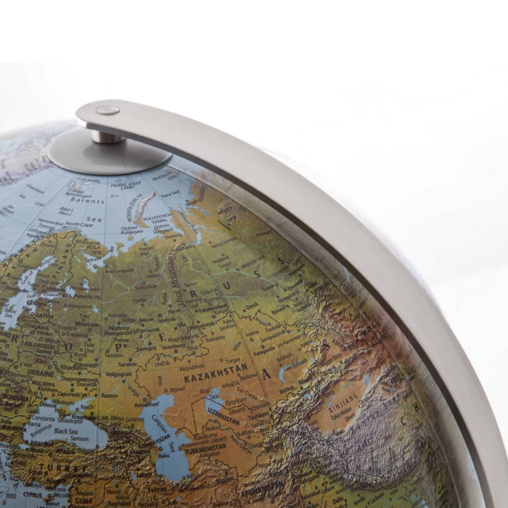 Rathgloben dual-image illuminated globe, hand-laminated, 37cm D, 42cm H, various variants