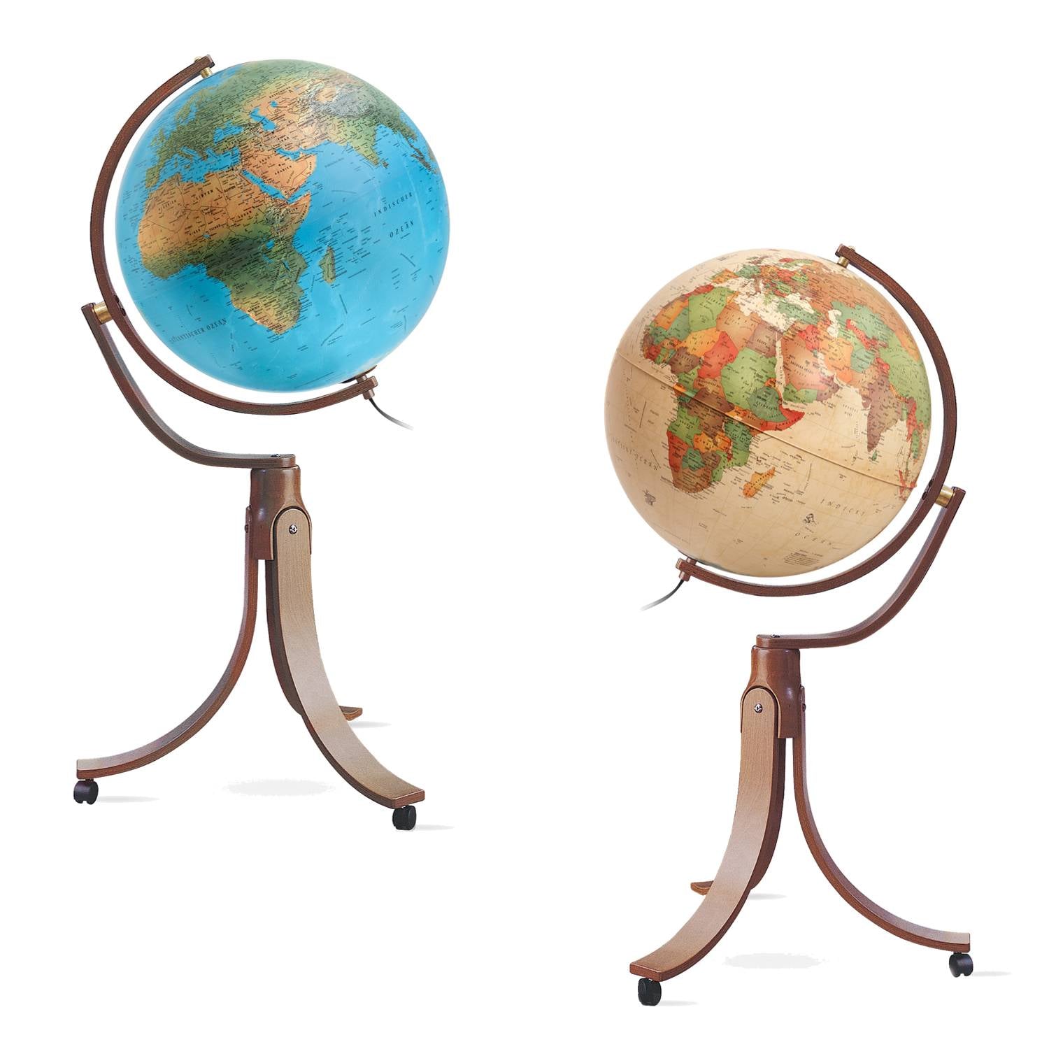 Räthgloben Doppelbild-Standglobus 50 cm mit Holzgestell