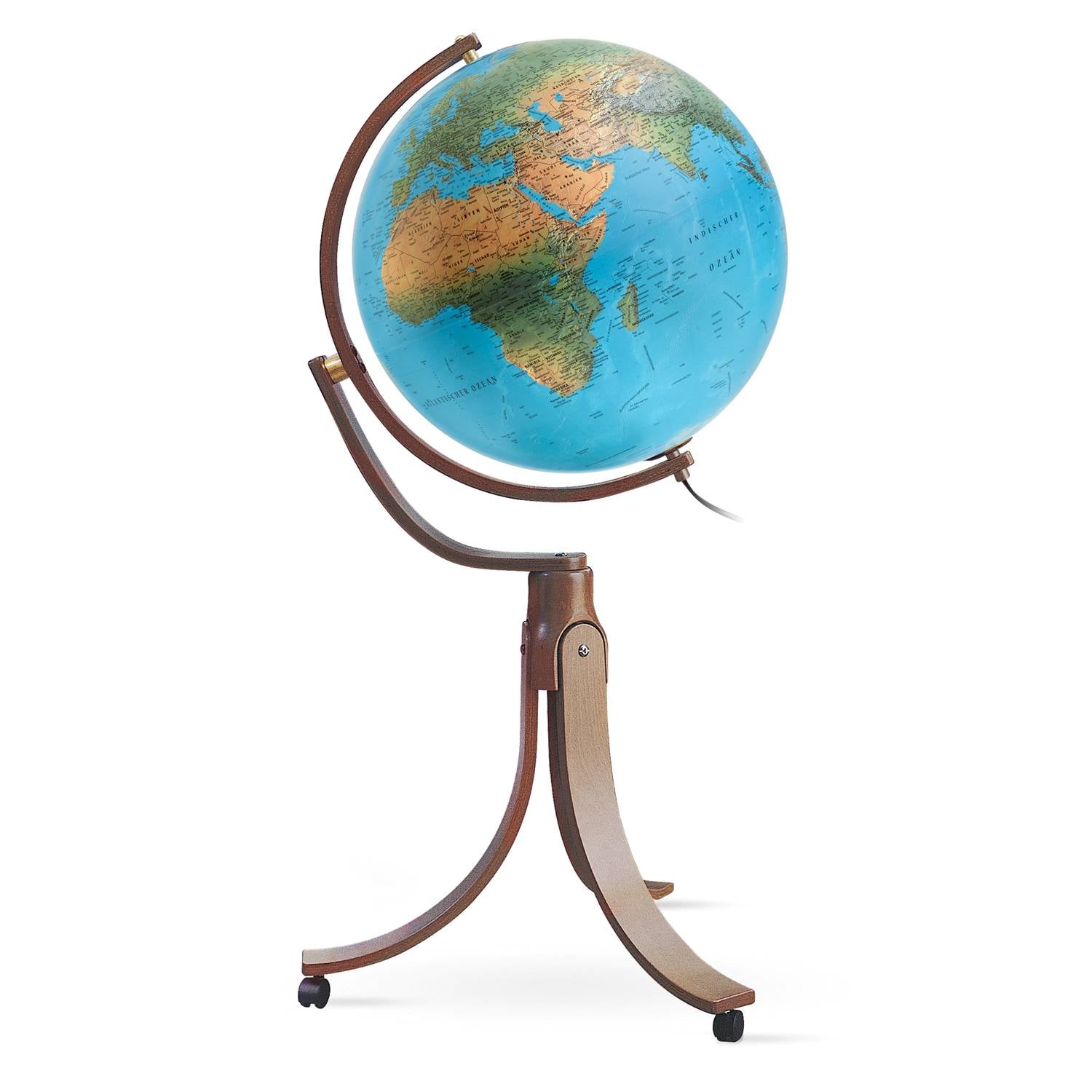 Rathgloben Dual-Image Floor Globe 50 cm Dia. 106 cm H, Wooden Stand, Various Versions