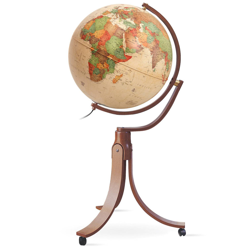 Rathgloben Dual-Image Floor Globe 50 cm Dia. 106 cm H, Wooden Stand, Various Versions
