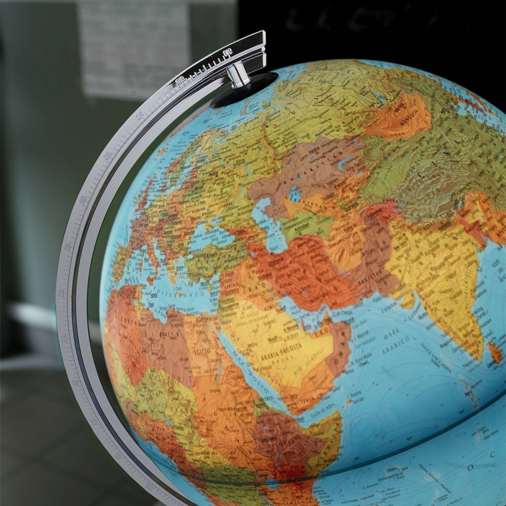 Räthgloben Dual-Image Illuminated Globe, 40cm dia, 61cm H, with Magnifier