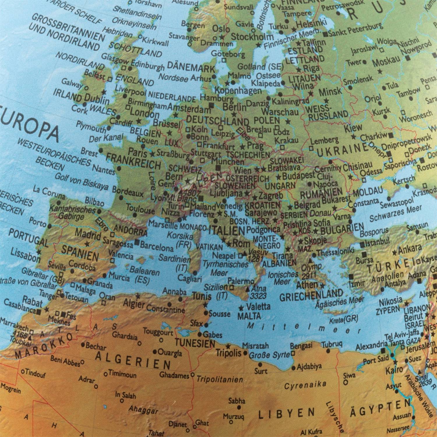 Räthgloben Dual-Image Illuminated Globe, 40cm dia, 61cm H, with Magnifier