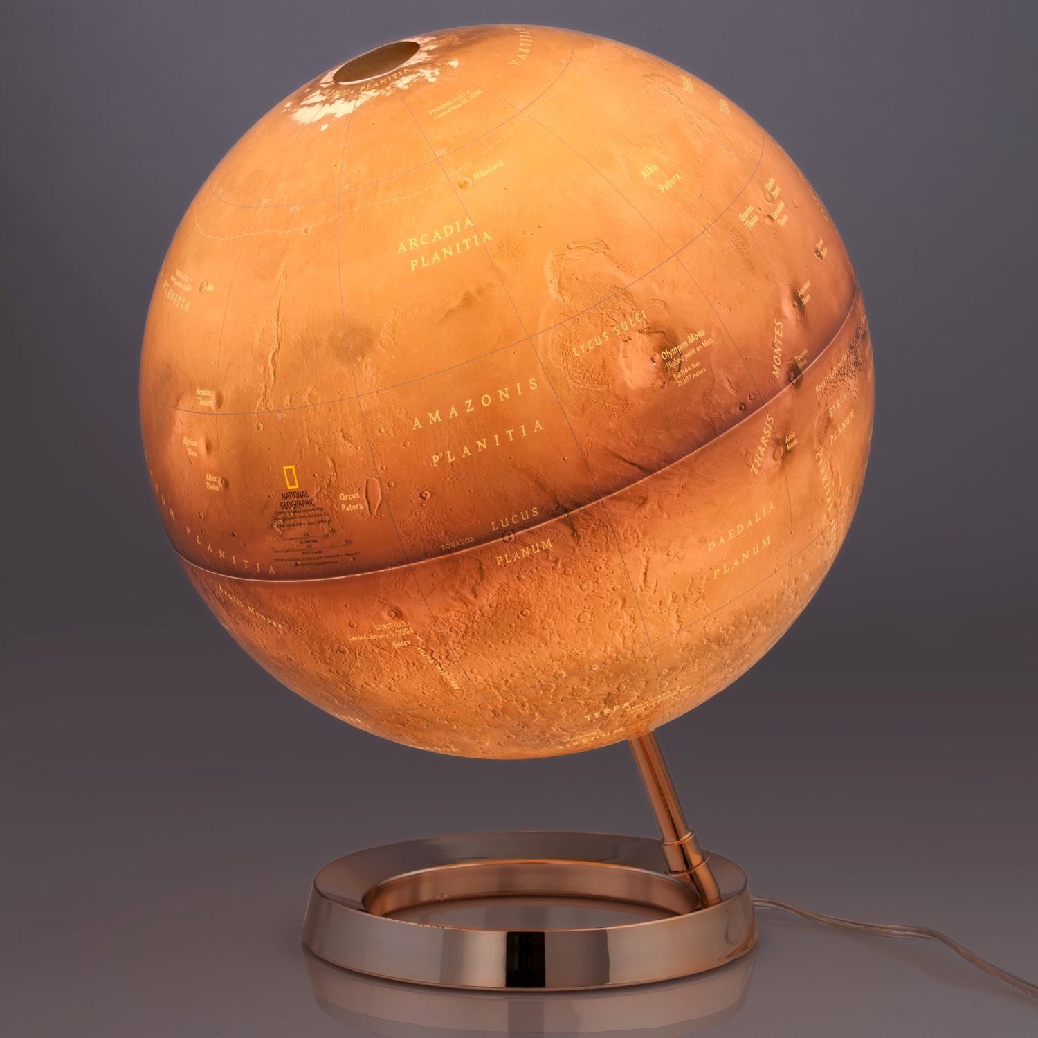 National Geographic Illuminated Globe Red Planet Table Globe of the Planet Mars 30 cm