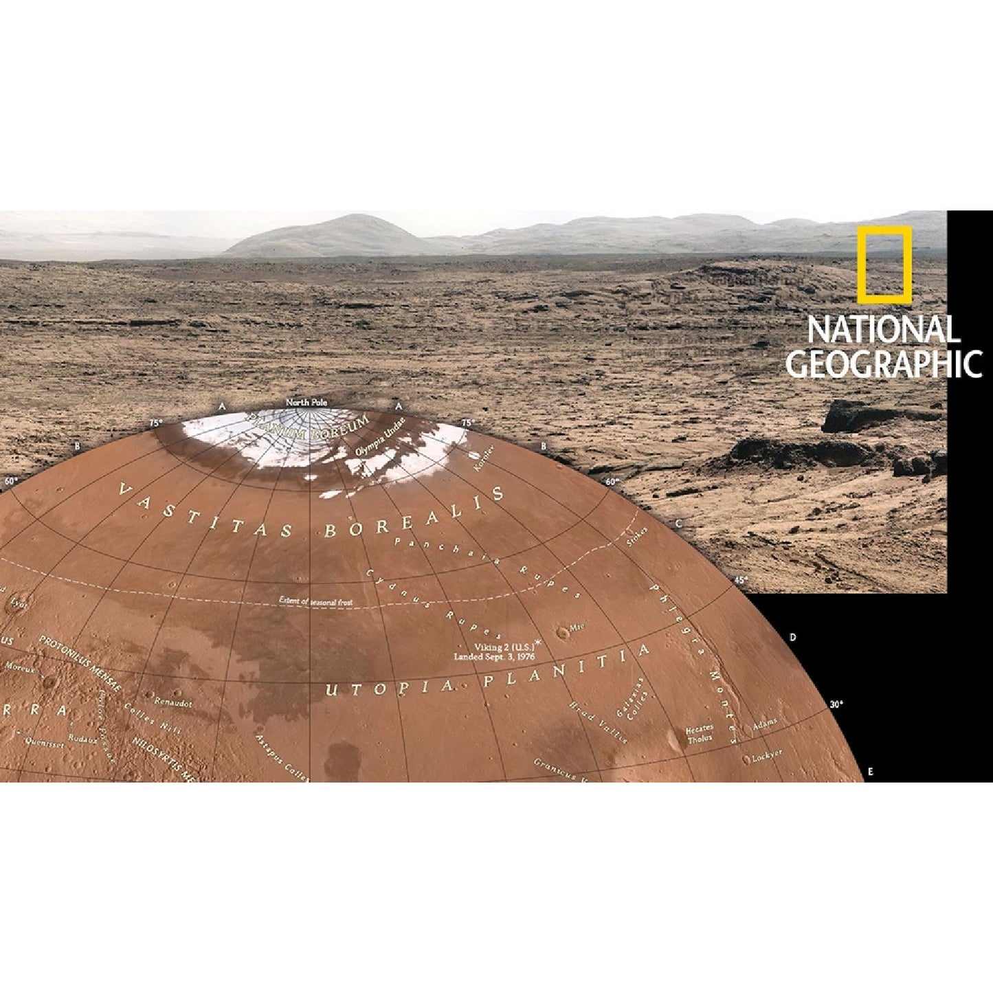 National Geographic Leuchtglobus Red Planet Tischglobus des Planeten Mars 30 cm