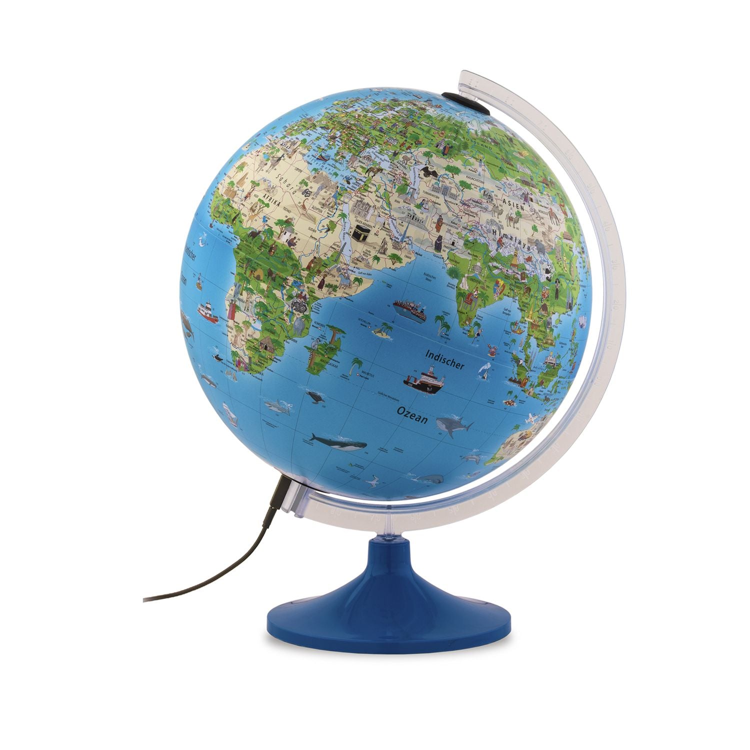 Rathgloben Children's Illuminated Globe, Atmosphere Family, Solid or Silver, 30 cm