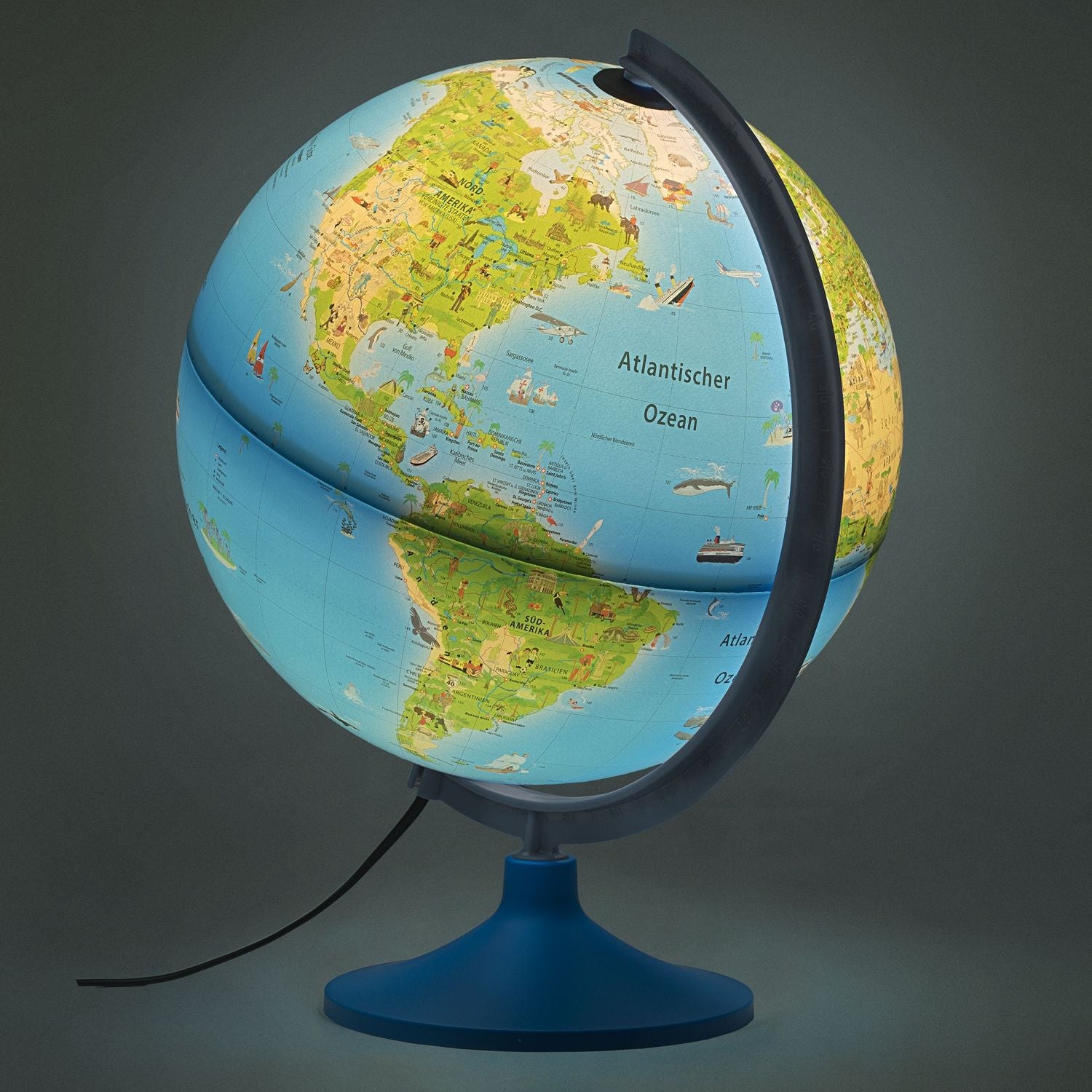 Rathgloben Children's Illuminated Globe, Atmosphere Family, Solid or Silver, 30 cm