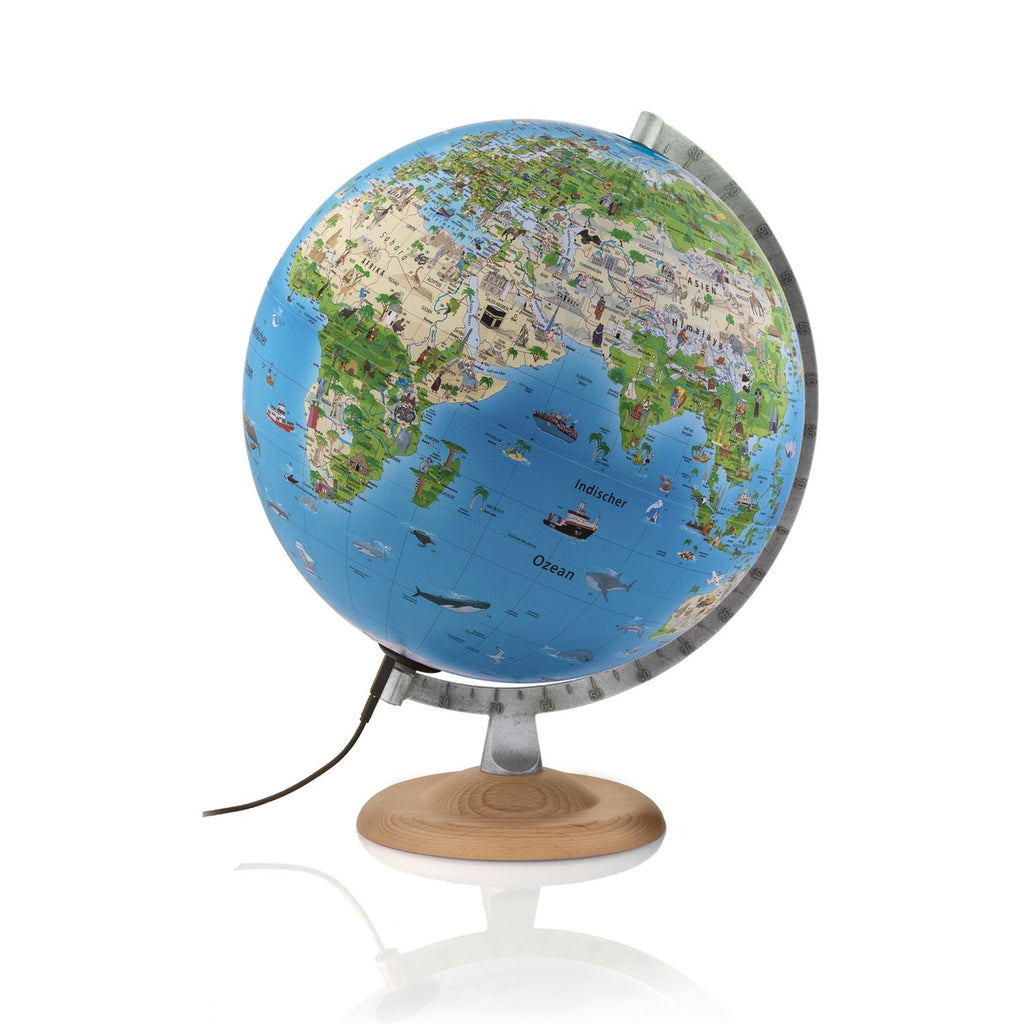 Rathgloben Children's Illuminated Globe, Atmosphere Family, Solid or Silver, 30 cm
