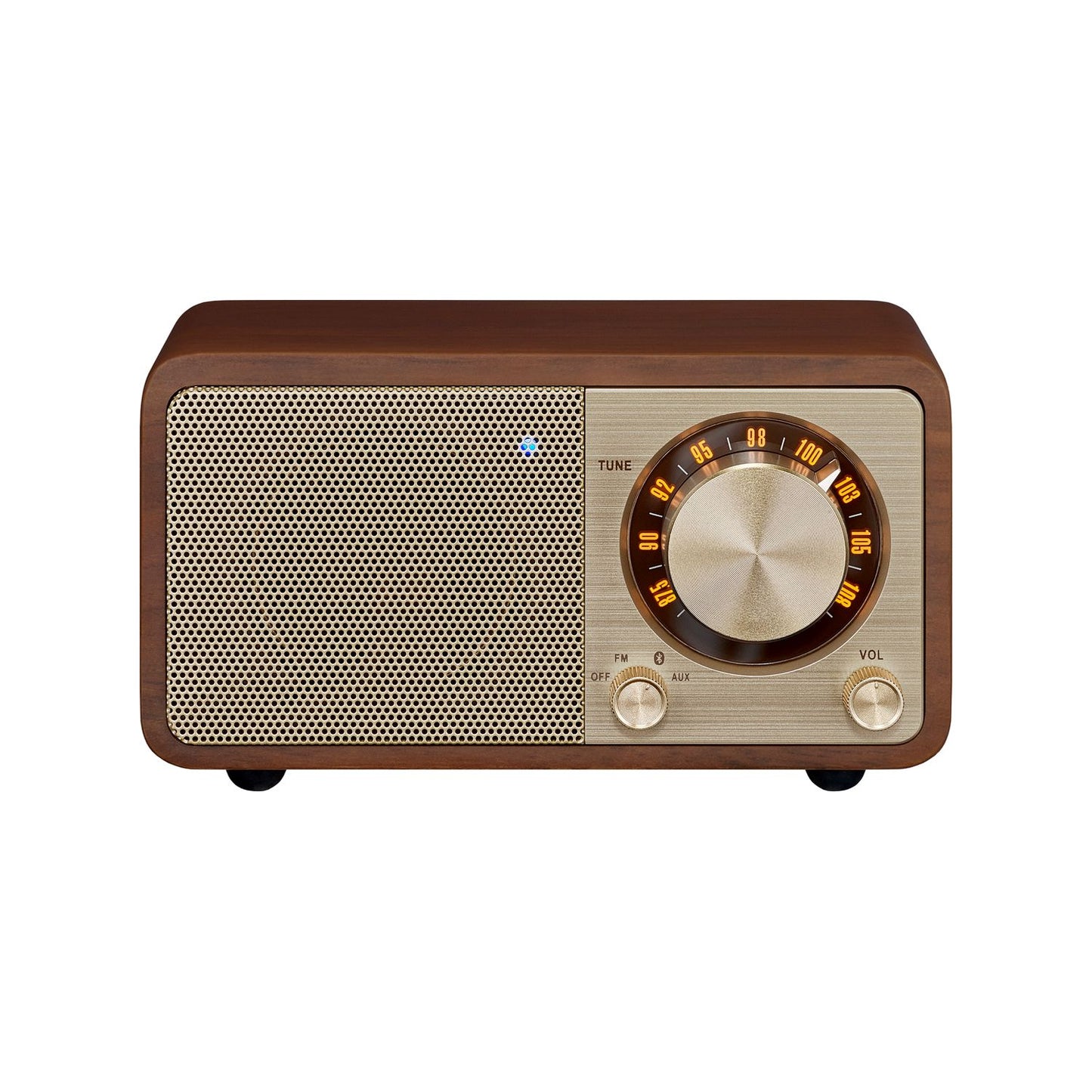 Sangean WR-7 kompaktes UKW Radio mit Bluetooth, 36h Akkulaufzeit, Retro-Design